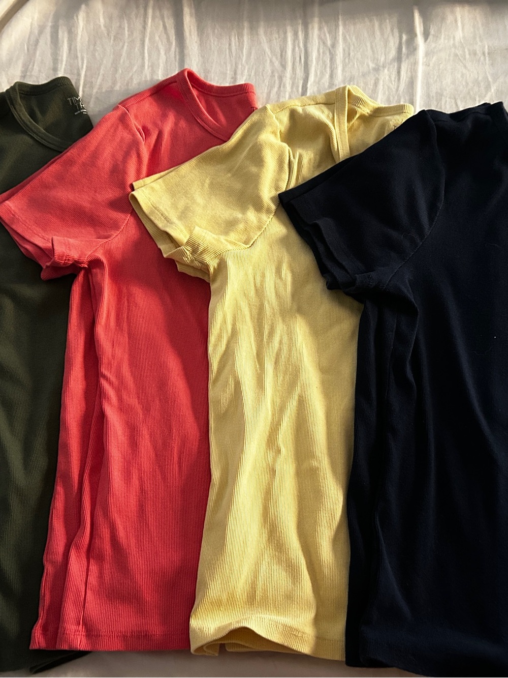 Time and Tru Short-Sleeve Tee Bundle in Olive, Coral, Yellow, Navy Sizes XL, XXL